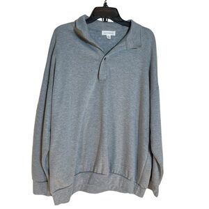 Treasure & Bond top button gray collared sweatshirt